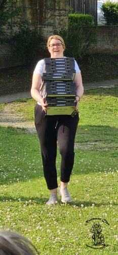 Nach dem verstauen  des Materials Karin hat die Pizzen abgeholt. Ende des Lagerwochenendes